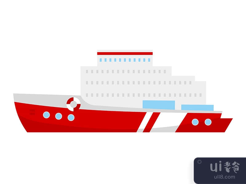 Cruise liner semi flat color vector object