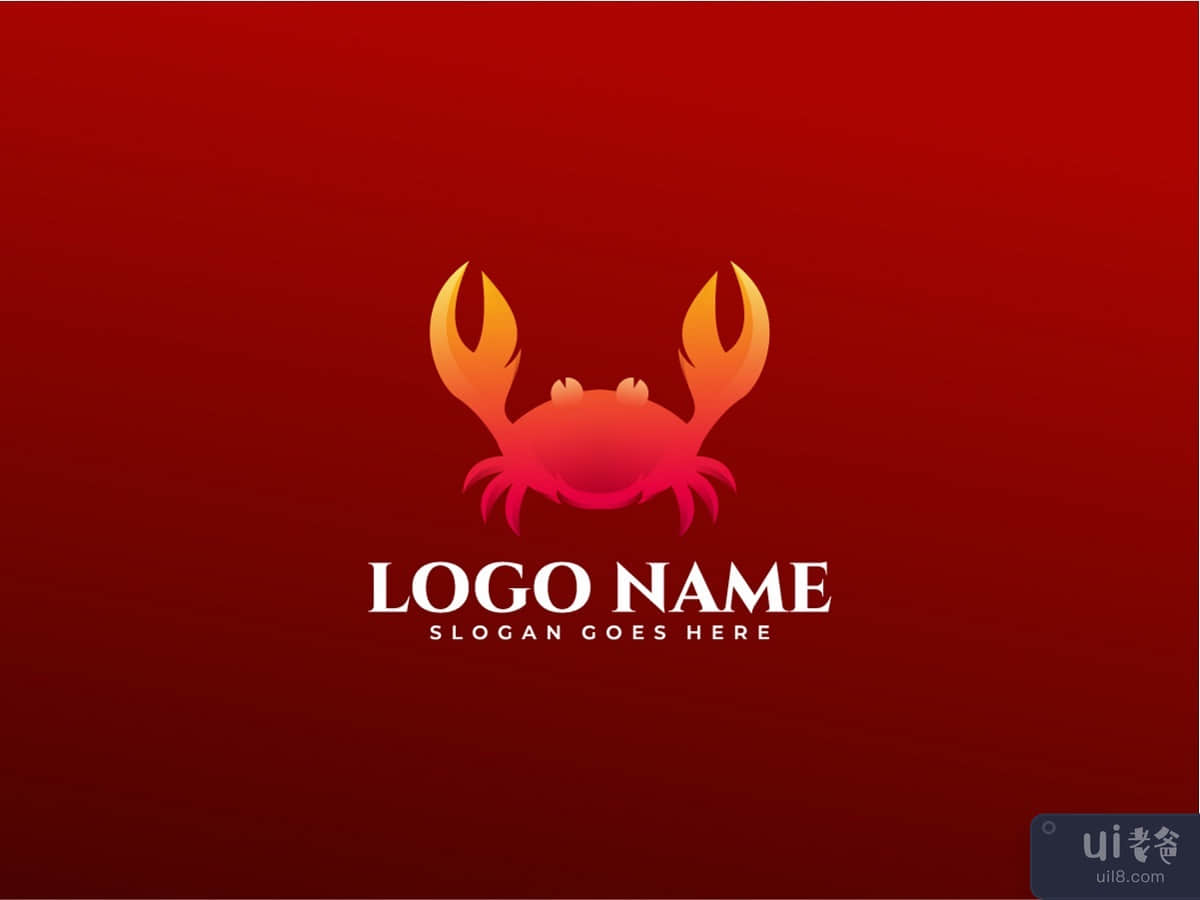 蟹渐变标志创辉设计模板(Crab Gradient Logo Colorfull Design Template)插图2