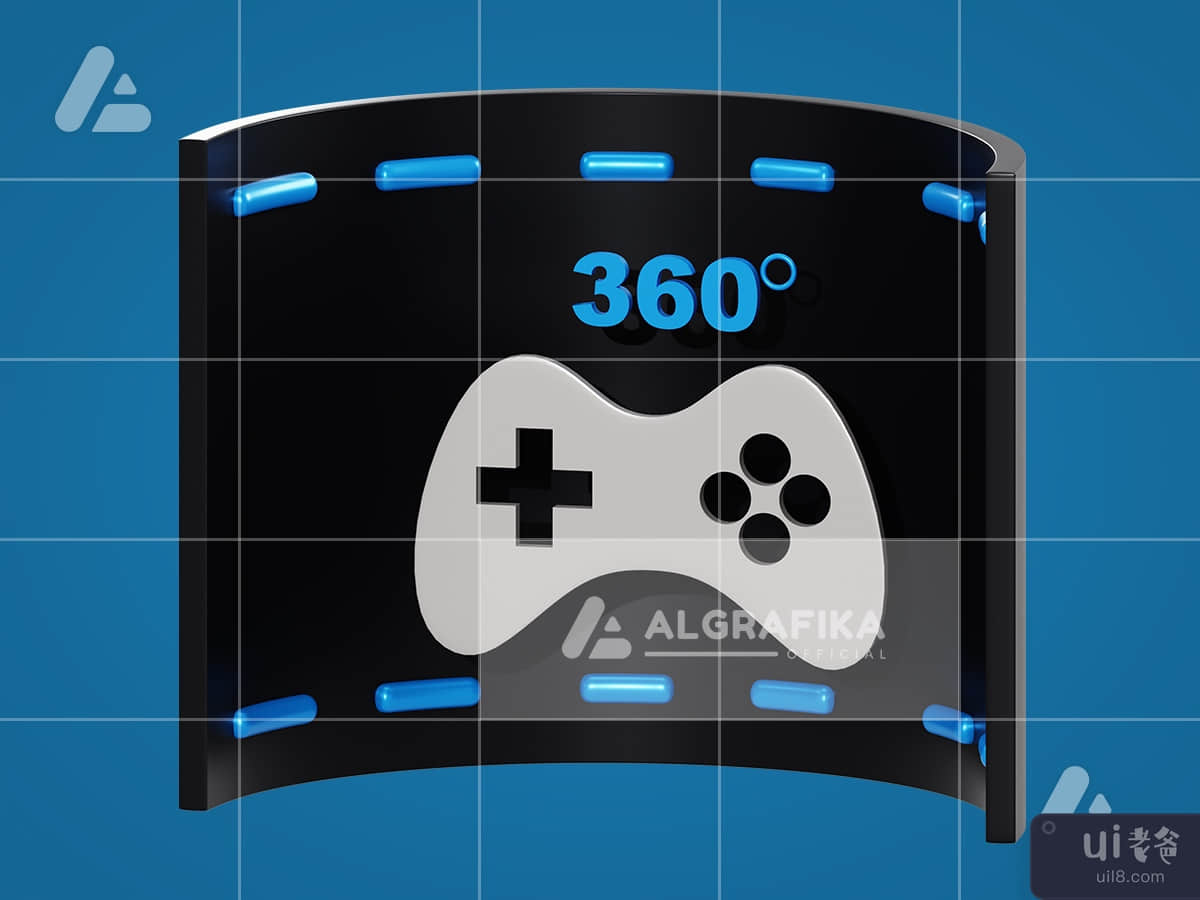 3d 360 video view object with transparent background