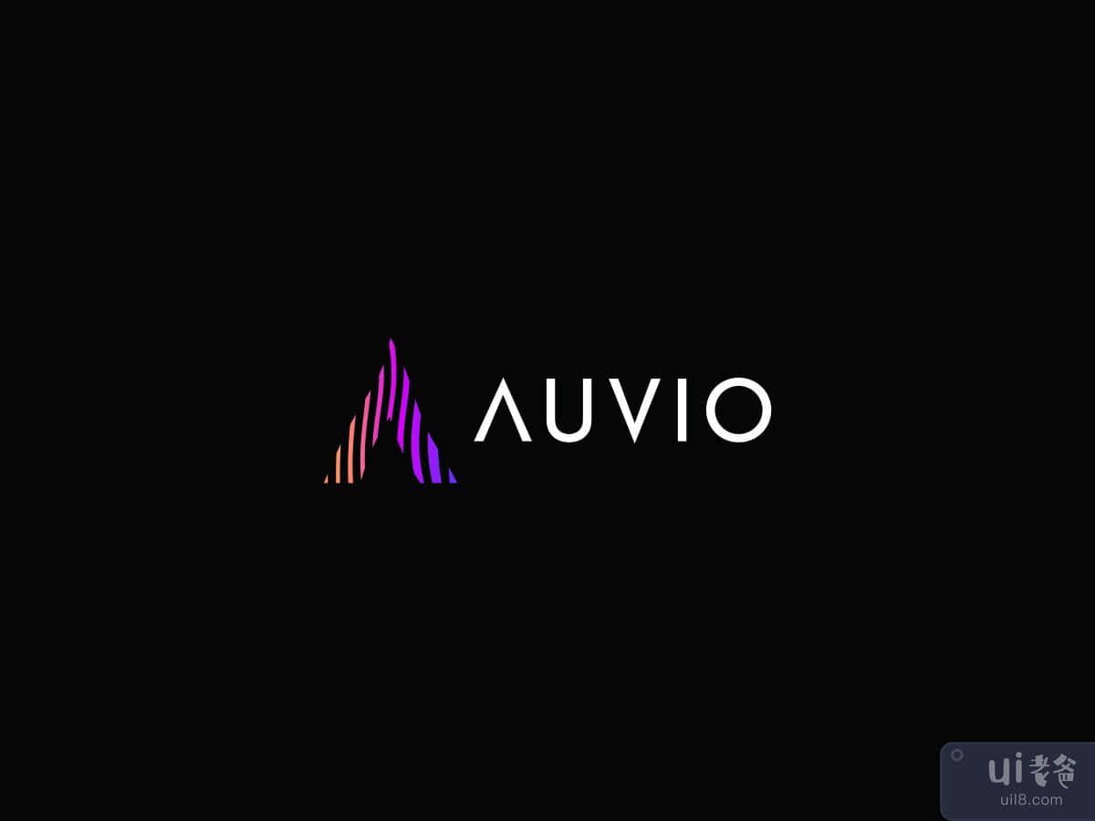 Auvio标志设计：字母A+声波(Auvio Logo Design: Letter A + Sound Wave)插图2