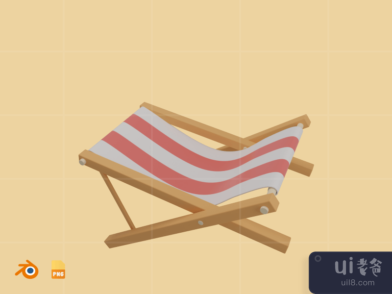 Beach Chair - 3D Travel & Holiday Illustration Pack