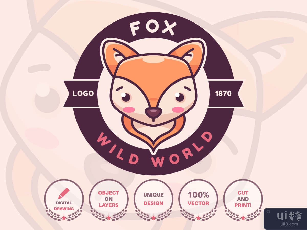 Cartoon Character Animal Fox - Logotype