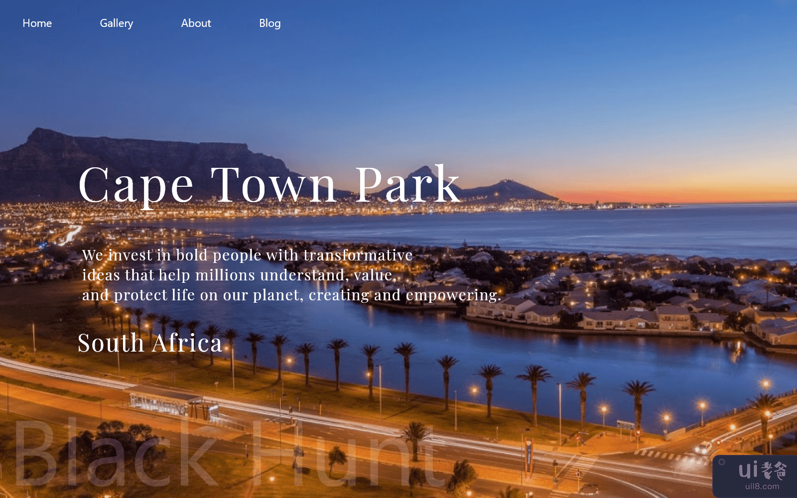 开普敦公园网页登陆页面(Cape Town Park Web Landing Page)插图2
