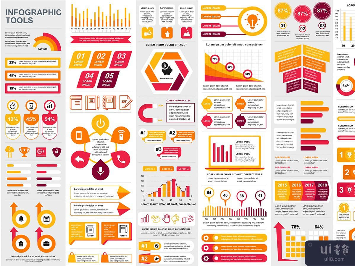 Collection Infographic Elements for Presentation