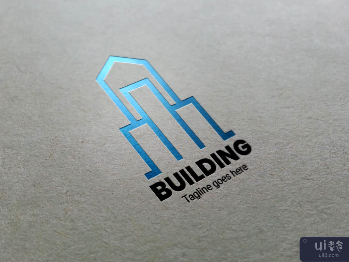 Blue Building Logo Template