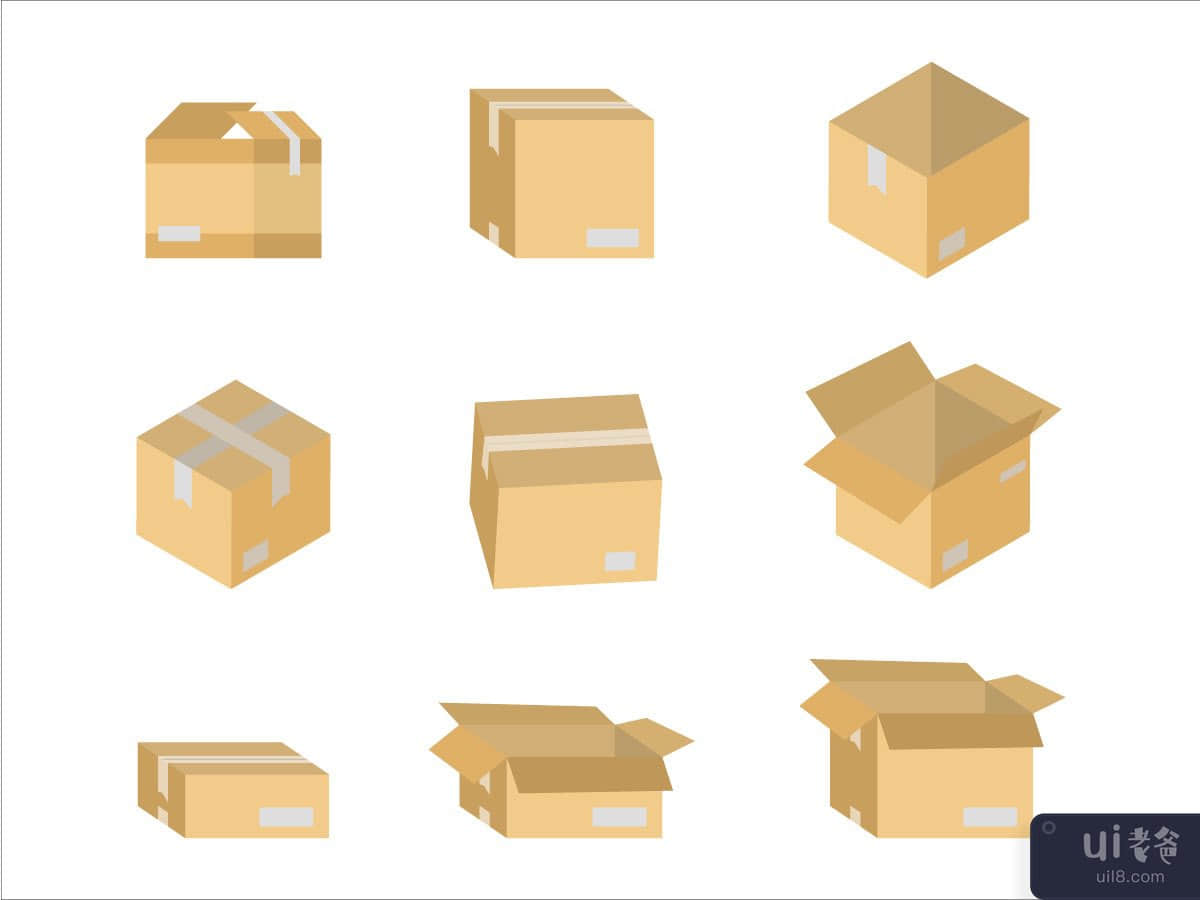 Box Packaging illustration set