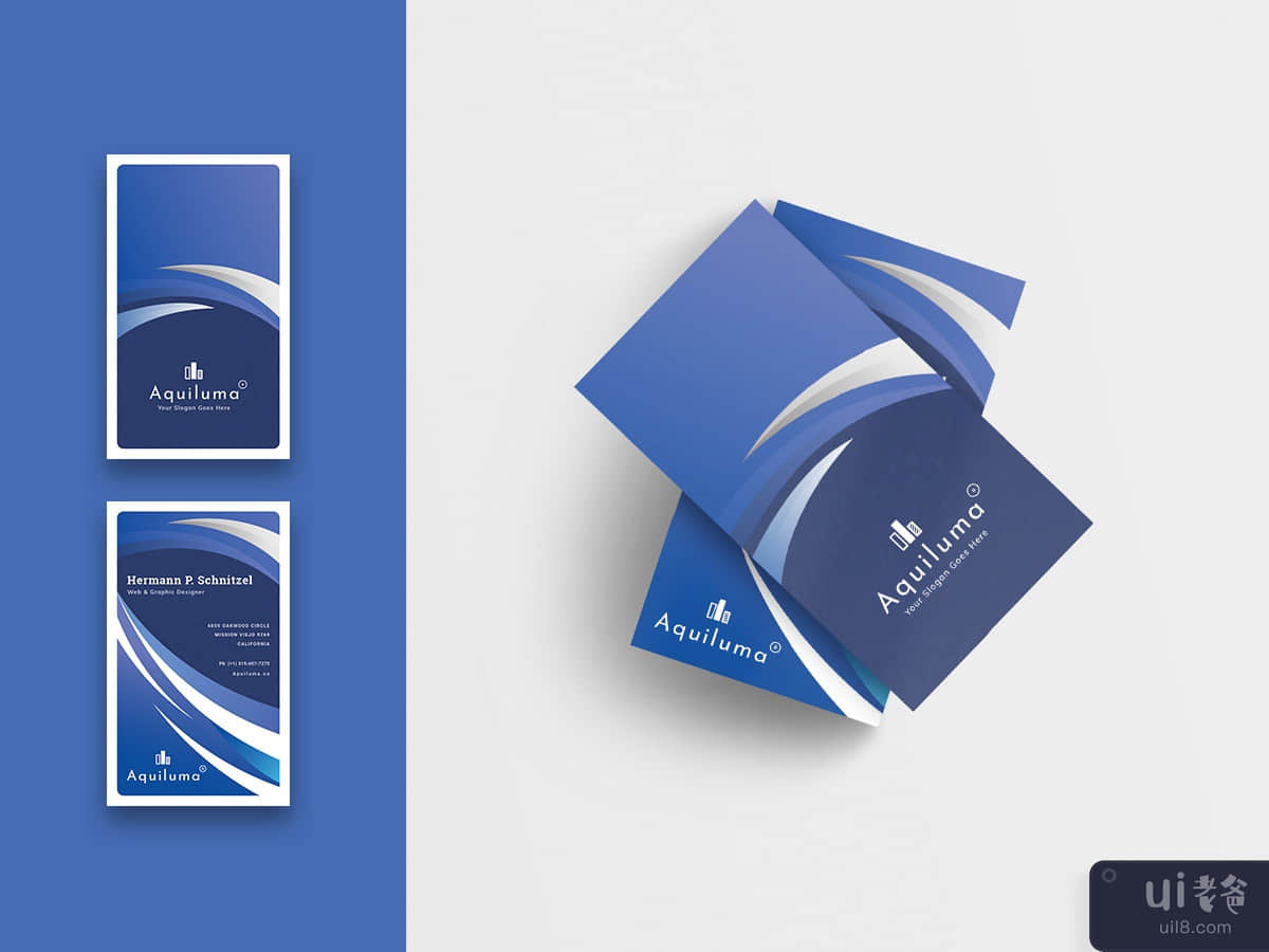 Abstract Business Card Template-Vertical