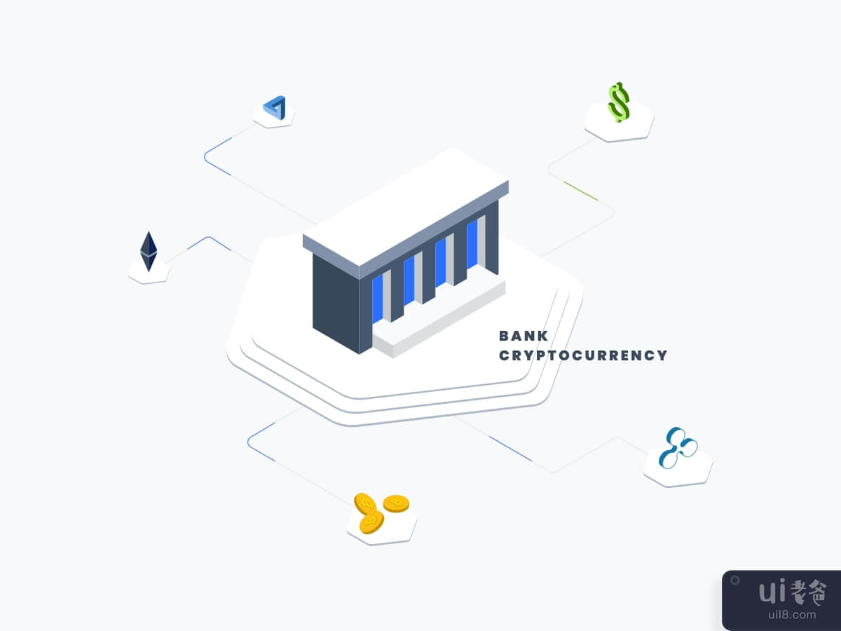 Bank Coin Isometric Graphic