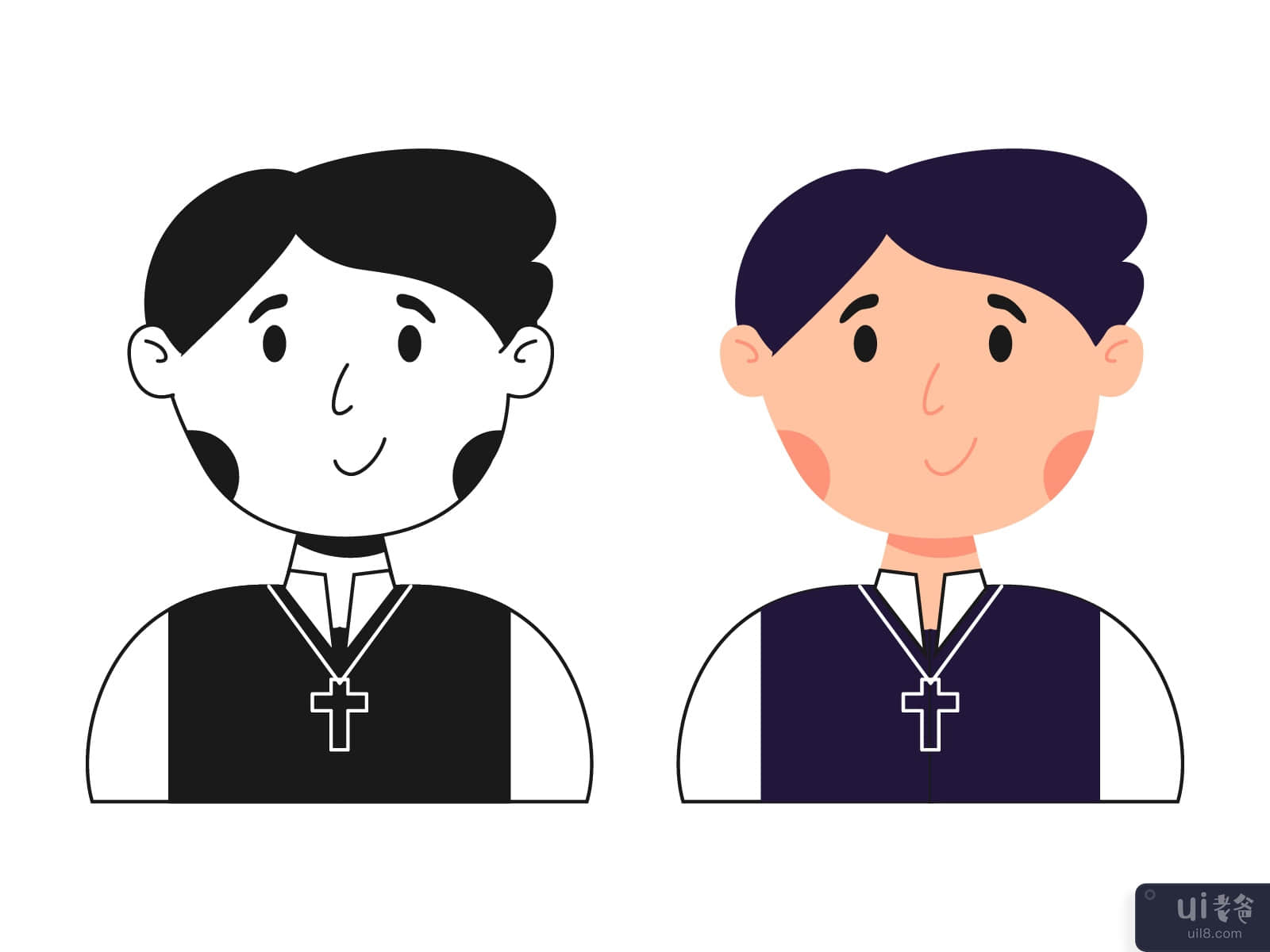Catholic Boy Avatar Illustration