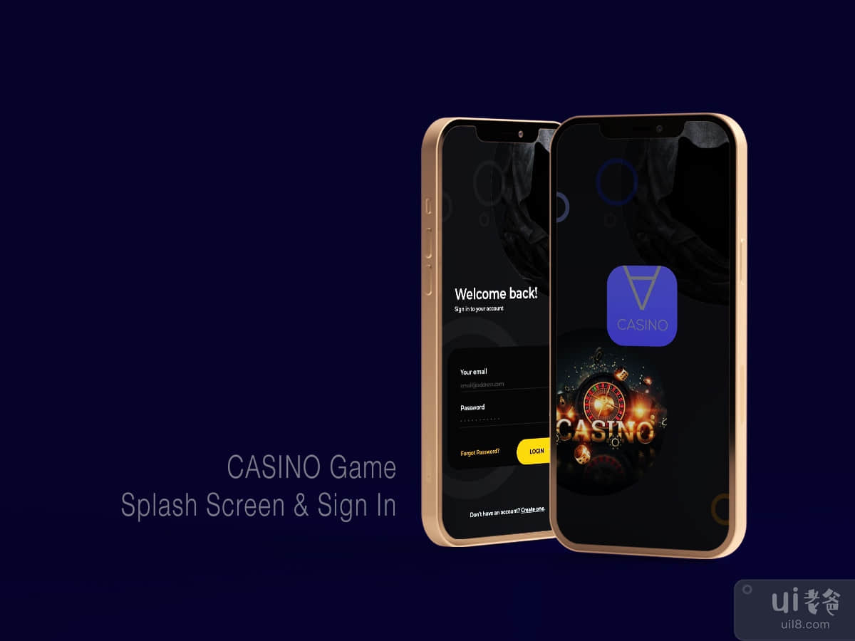 CASINO Game Splash Screen & Sign In