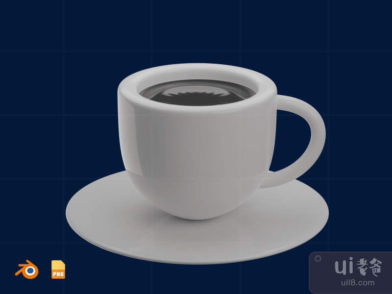 Coffee - 3D Graphic Design Illustration (front)