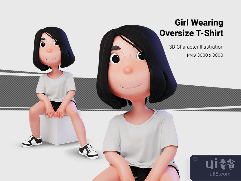 3D girl illustration