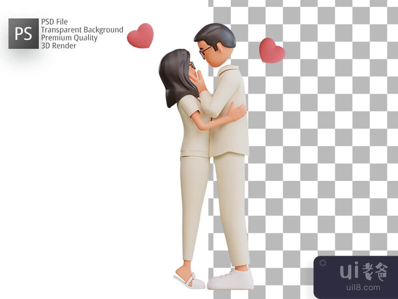 Couple Romantic, 3D Render