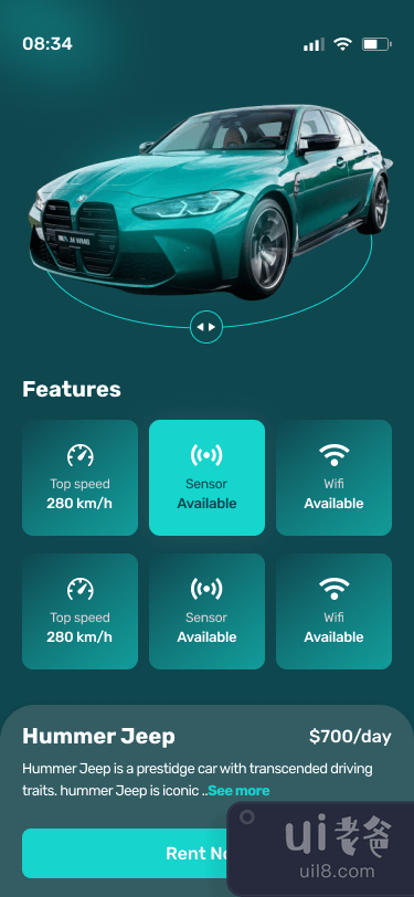 汽车租赁应用概念(Car Rental App Concept)插图4