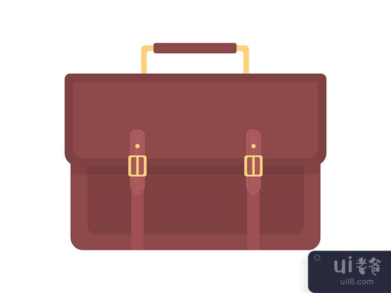 Business bag semi flat color vector object