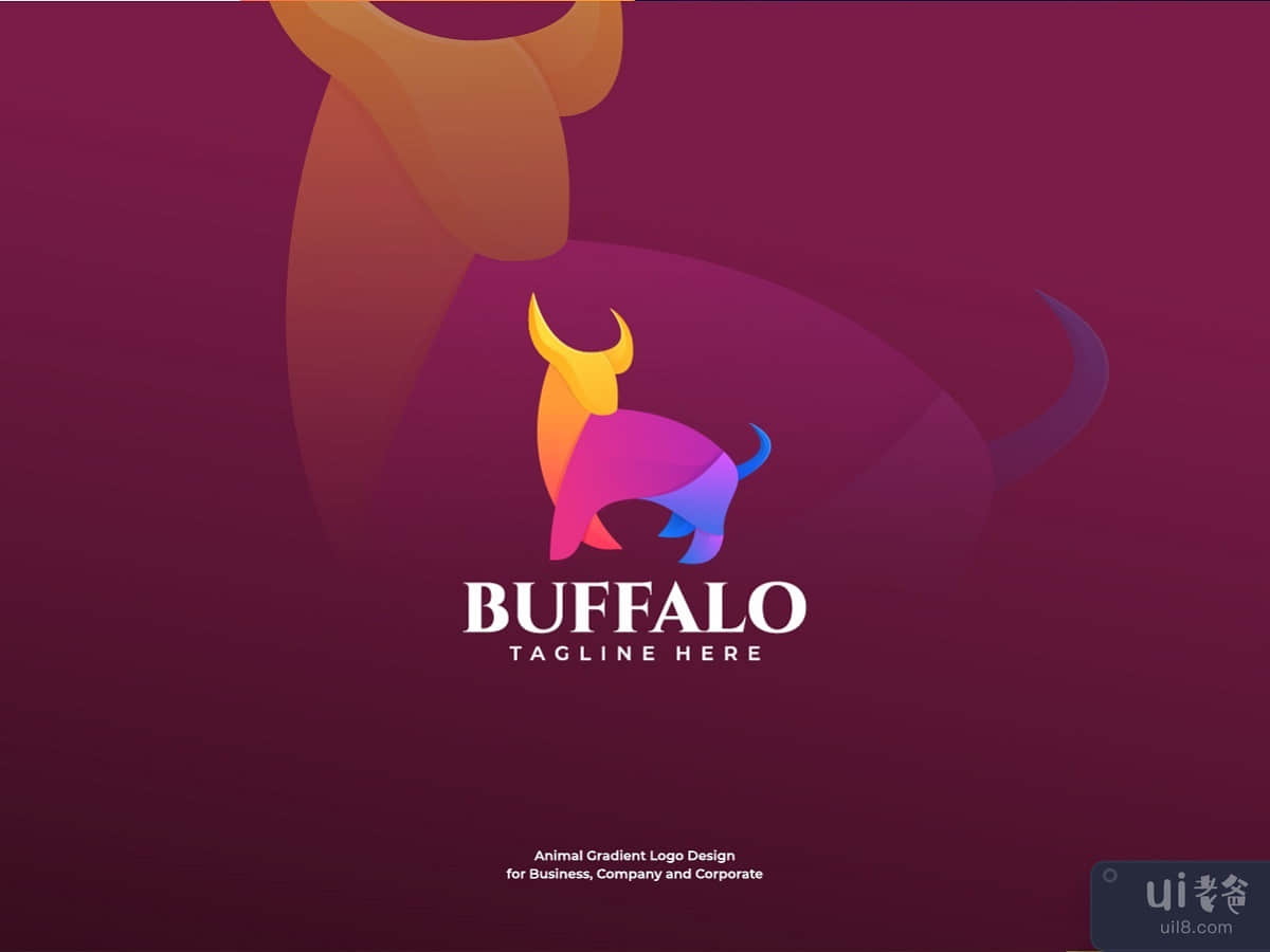 Buffalo Gradient Logo Colorfull Design Template