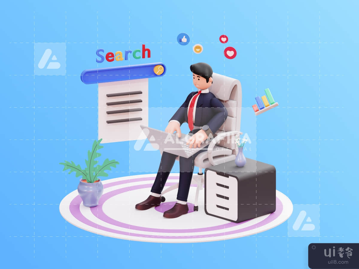 3D Character Businessman Illustration