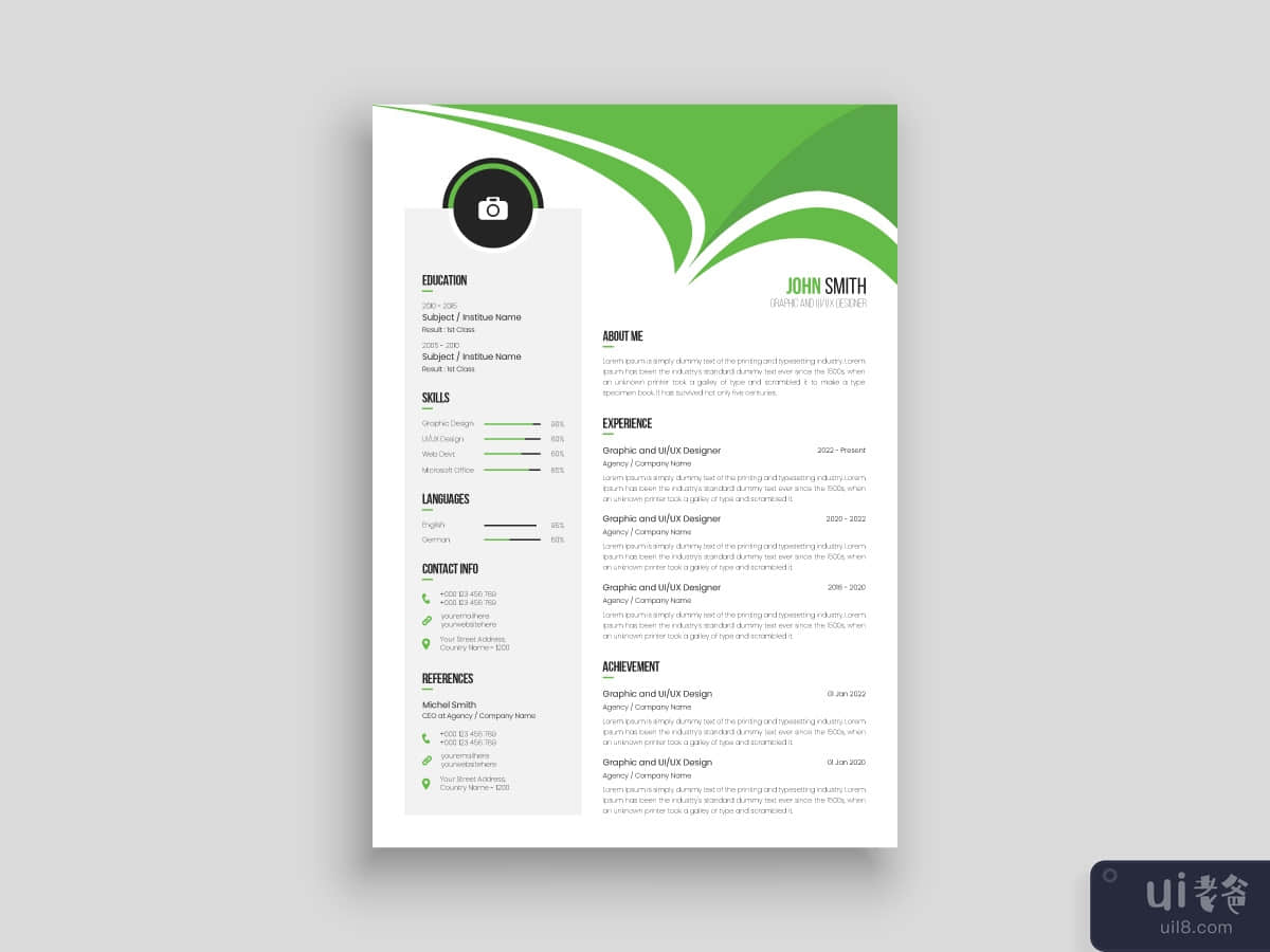Corporate Creative Clean CV Resume Design Template