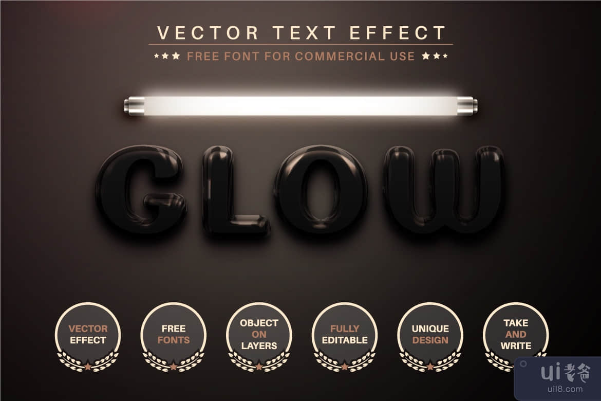 Black Light - 可编辑的文字效果，字体样式(Black Light - Editable Text Effect, Font Style)插图3