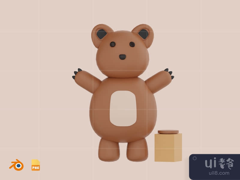 Bear - Cute 3D Animal (front)
