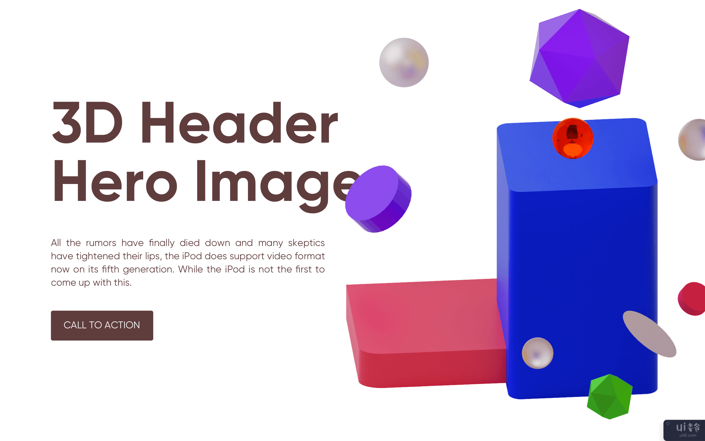 3D 英雄标题图像(3D Hero Header Image)插图4