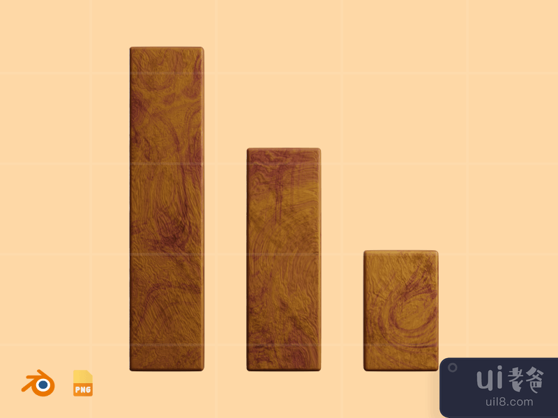 Bars - 3D Wooden Abstract Shape (front)