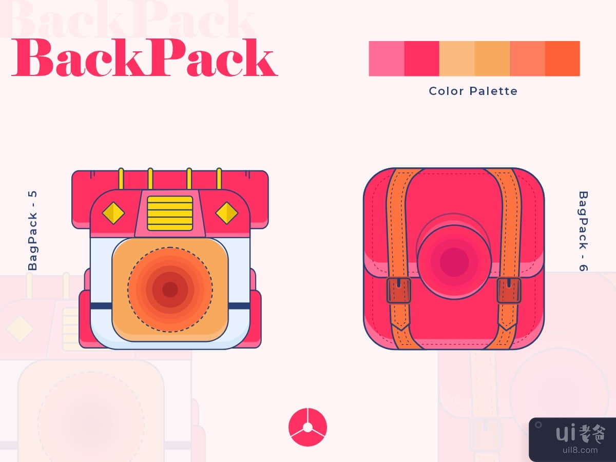 Back Pack Illustration Set-3