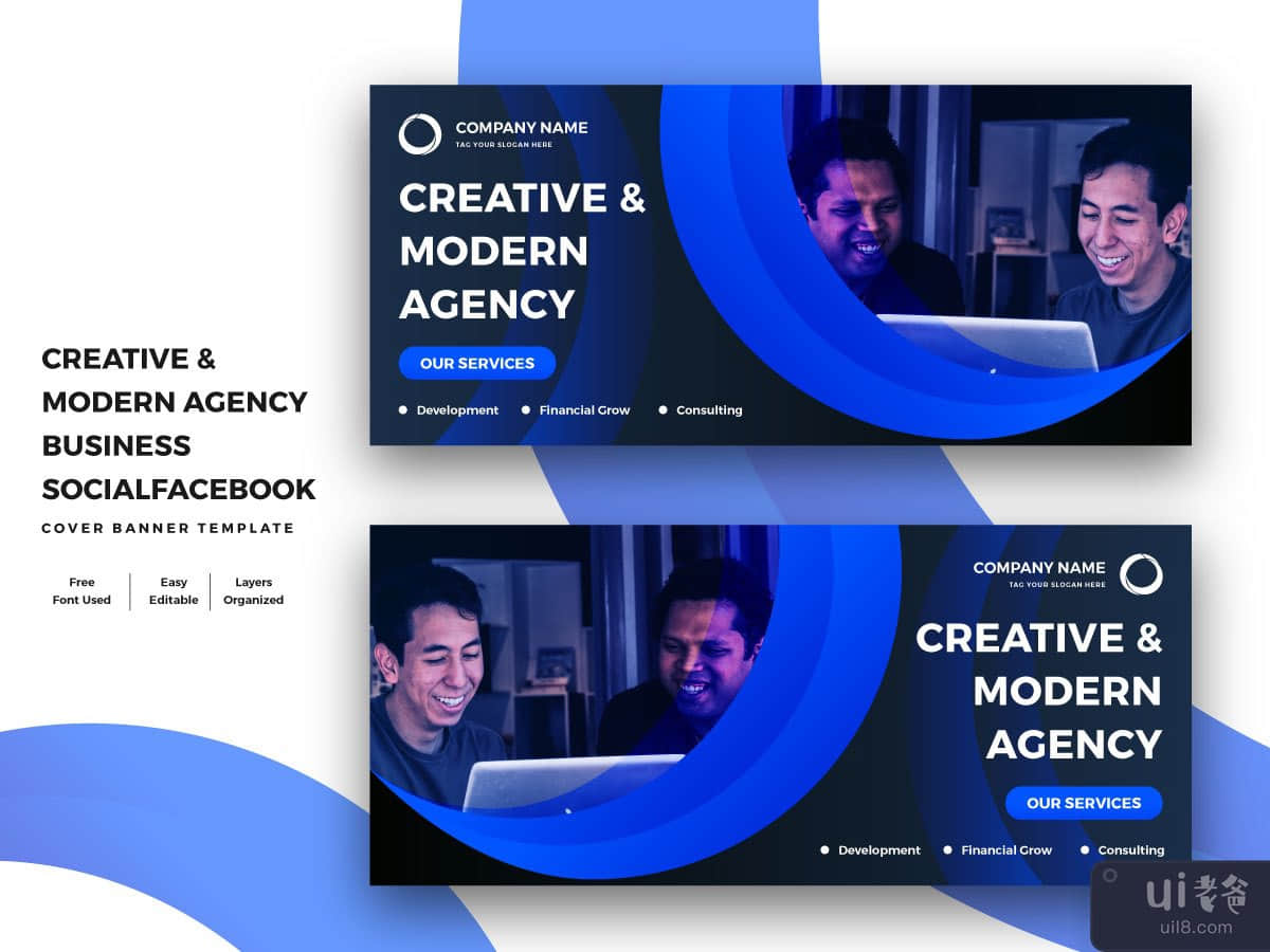 Creative & Modern Agency Business Social Facebook Cover Banner Template