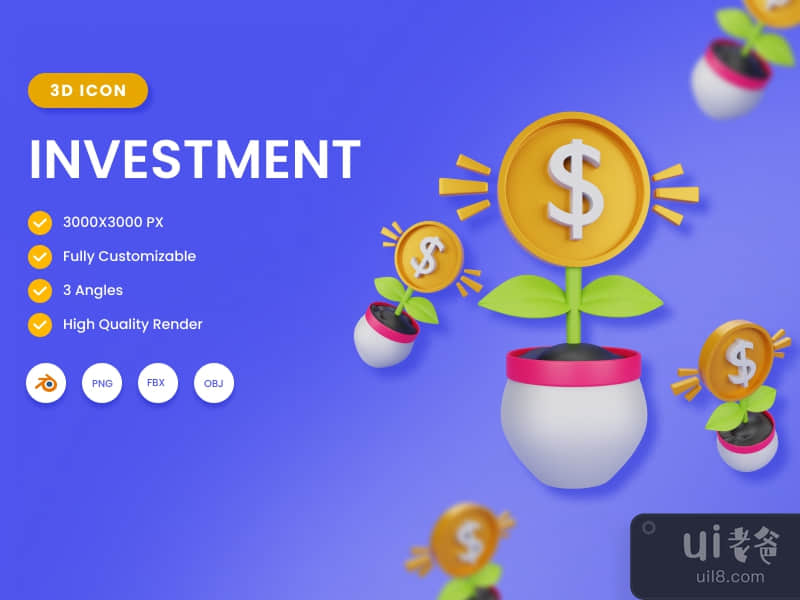 3D Investment illustration