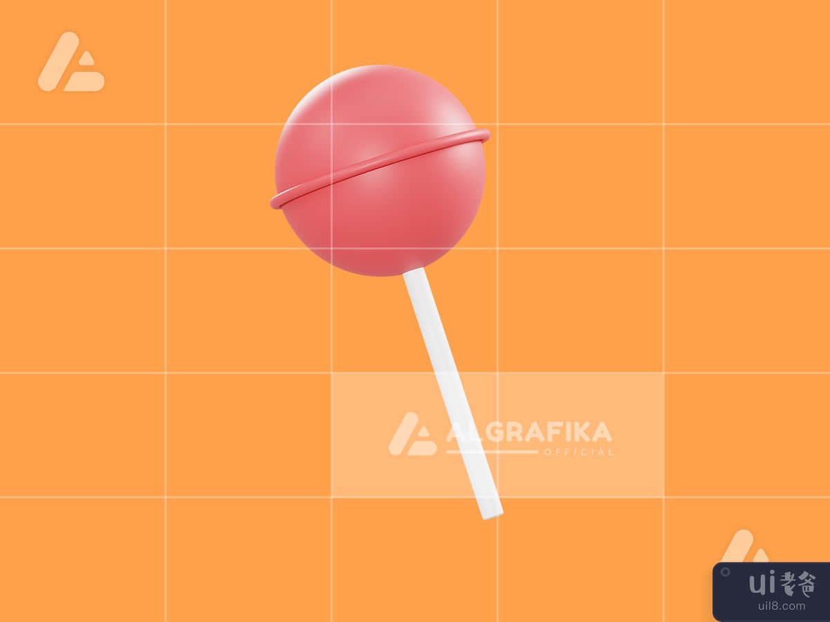3d illustration lollipop object