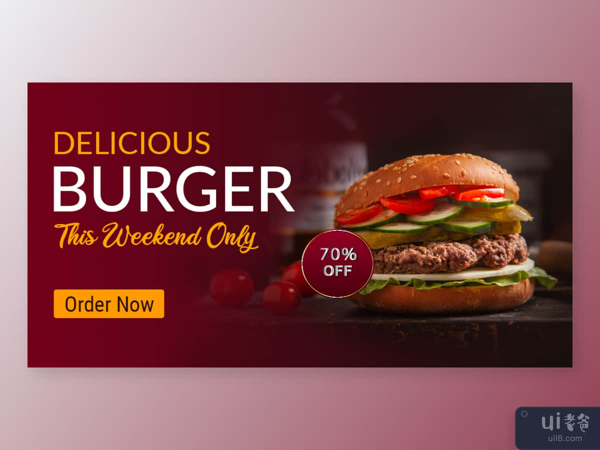 Burger Social Media Post Card Template Design