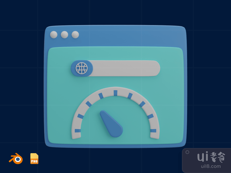 Browser Speed - 3D SEO Illustration (front)
