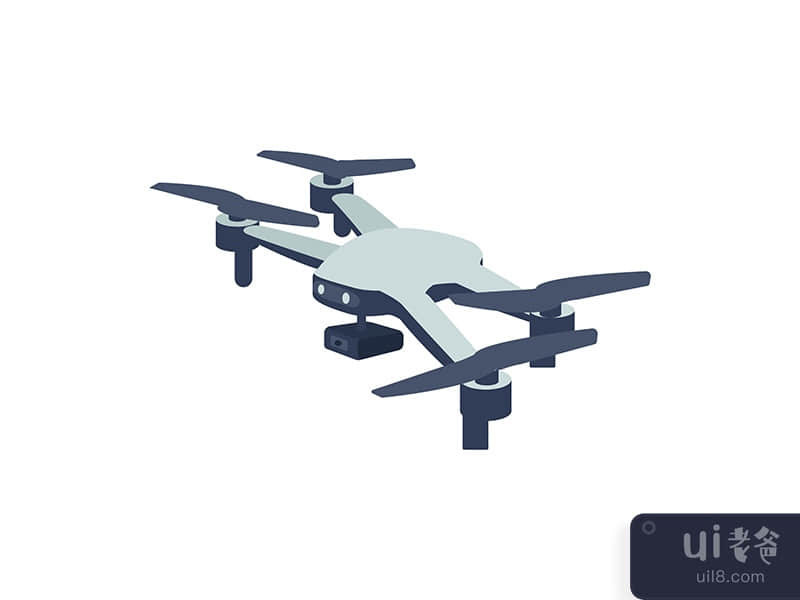 Camera drone semi flat color vector object