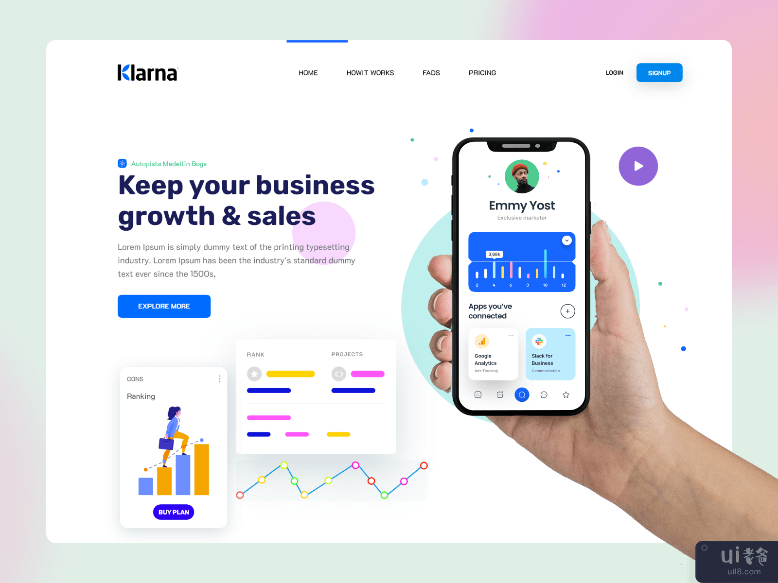 Business growth landing page