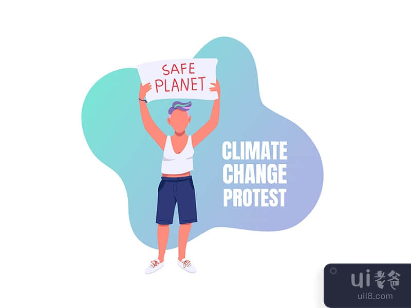 Climate change protest social media post mockup