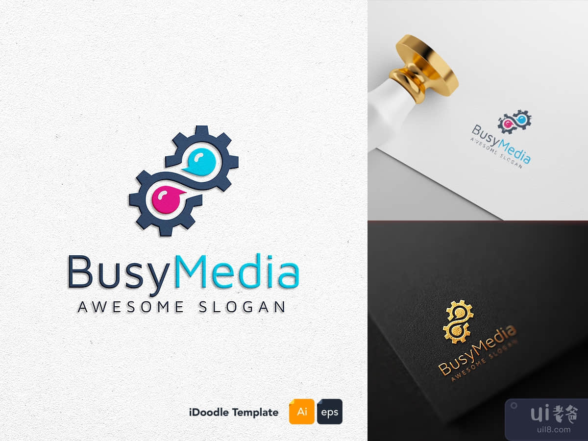 Busy media logo template