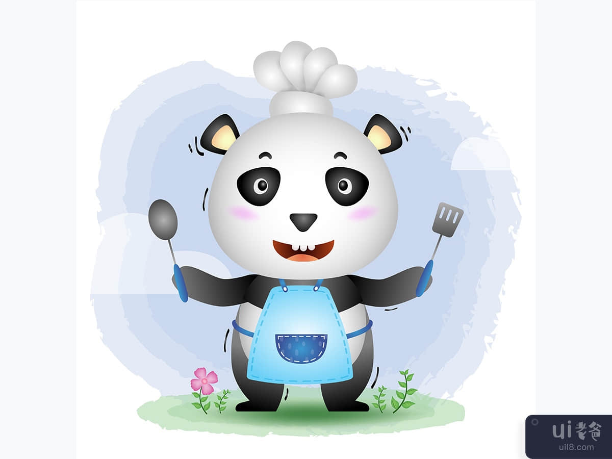 一个可爱的小熊猫厨师(a cute little panda chef)插图2