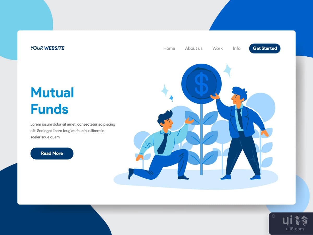 Businessman and Mutual Funds Illustration