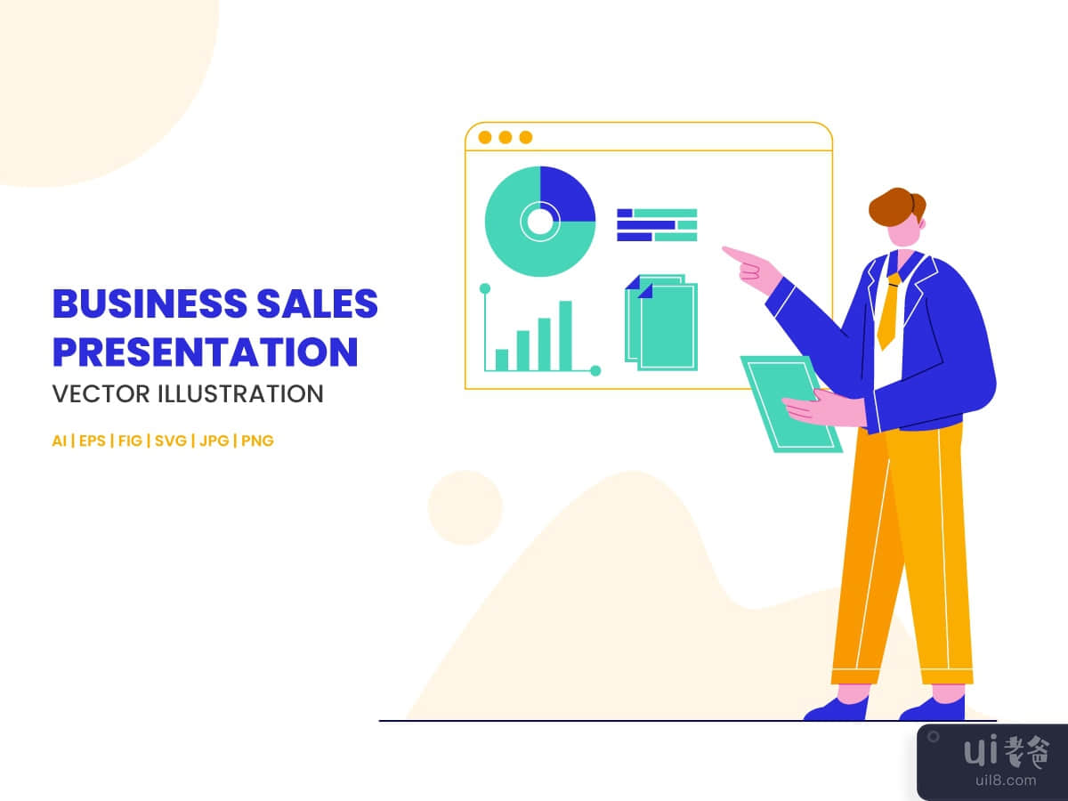 Business Sales Presentation Flat Illustration