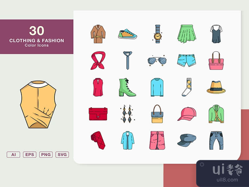 Clothing Fashion Color Icons