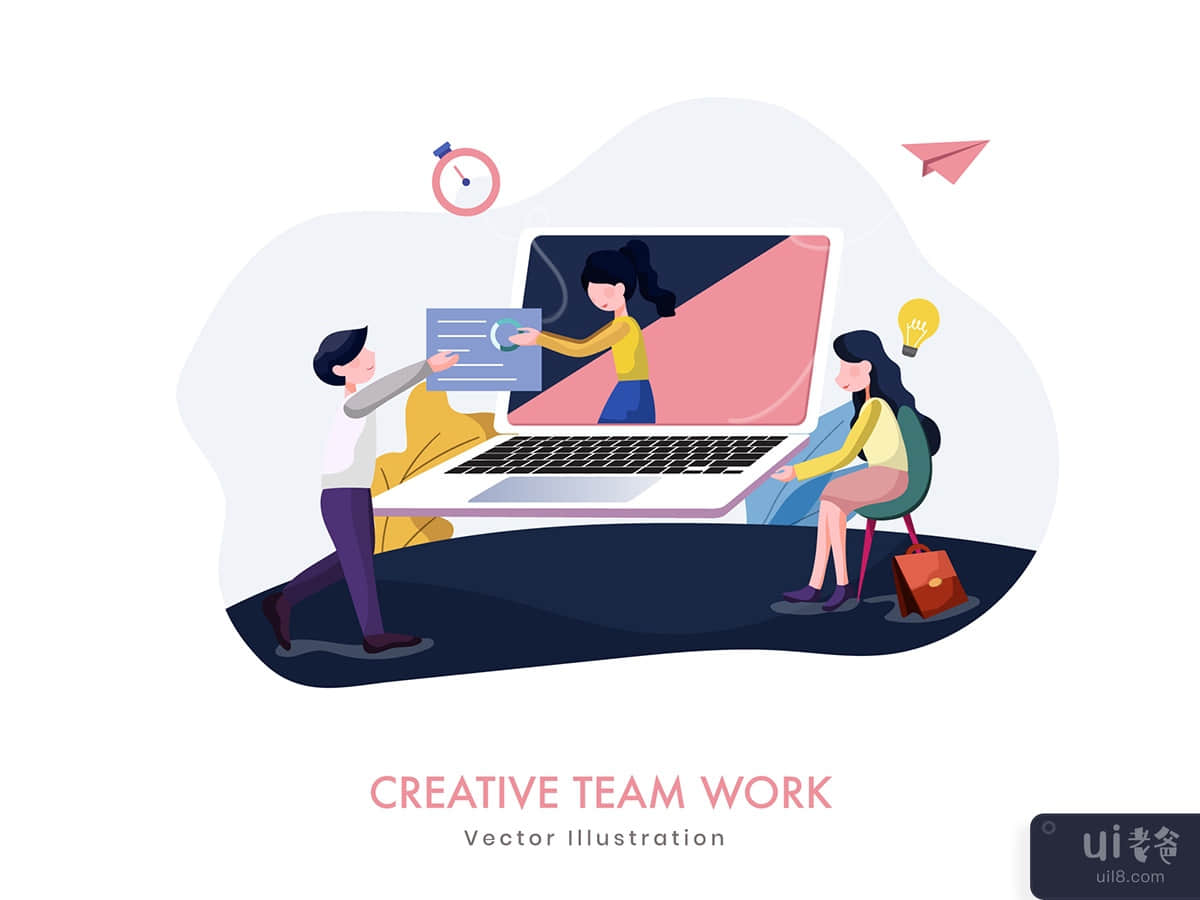 Creative Design Teams Work Vector Illustration