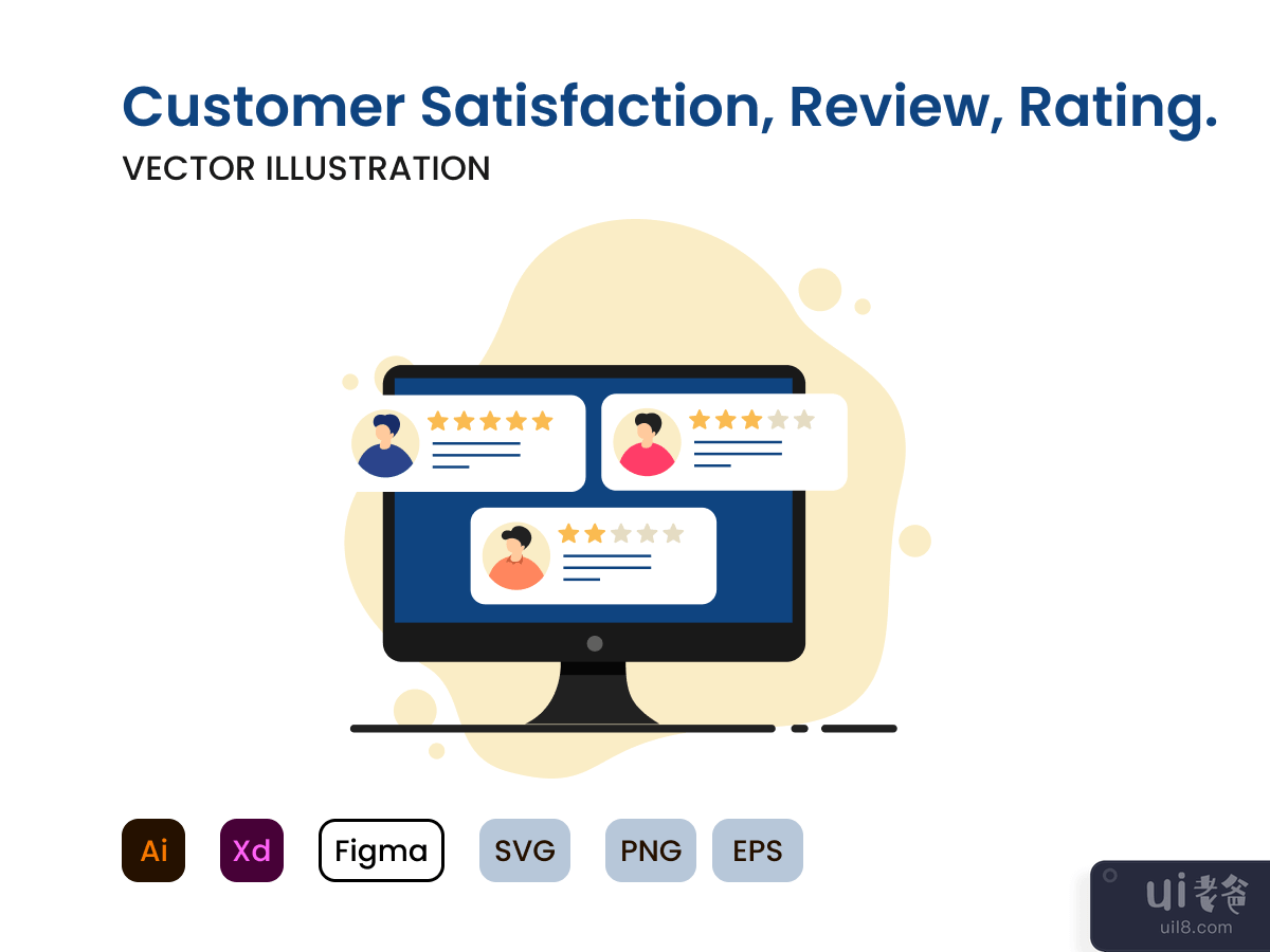 Application rating concept, technology, customer satisfaction, review, voting.