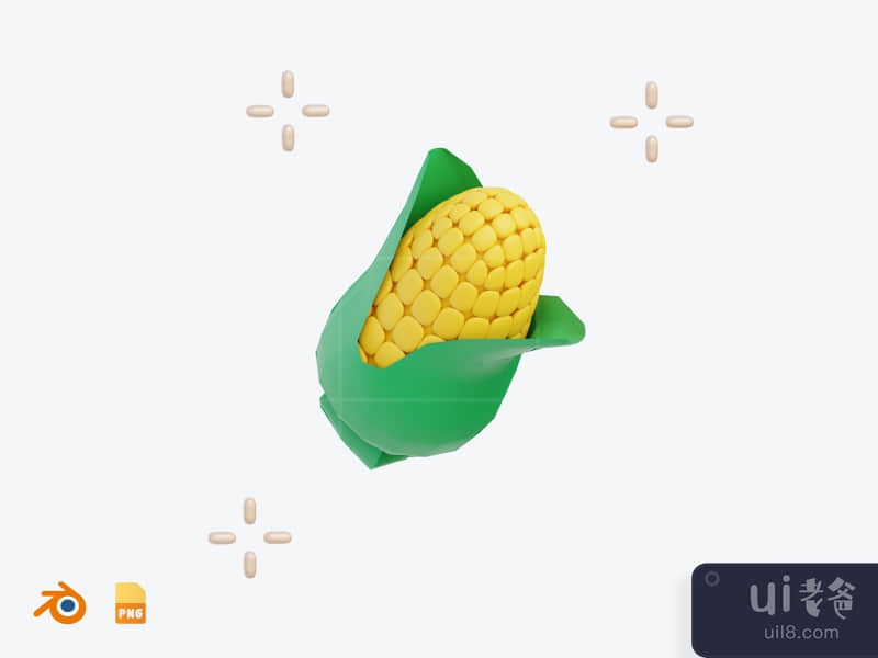 Corn - 3D Autumn Illustration Pack