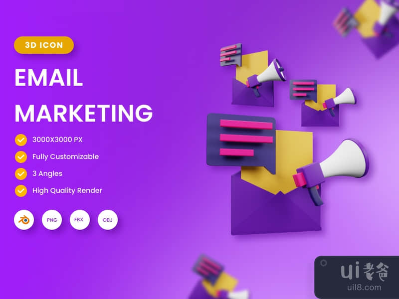 3D Email Marketing illustration