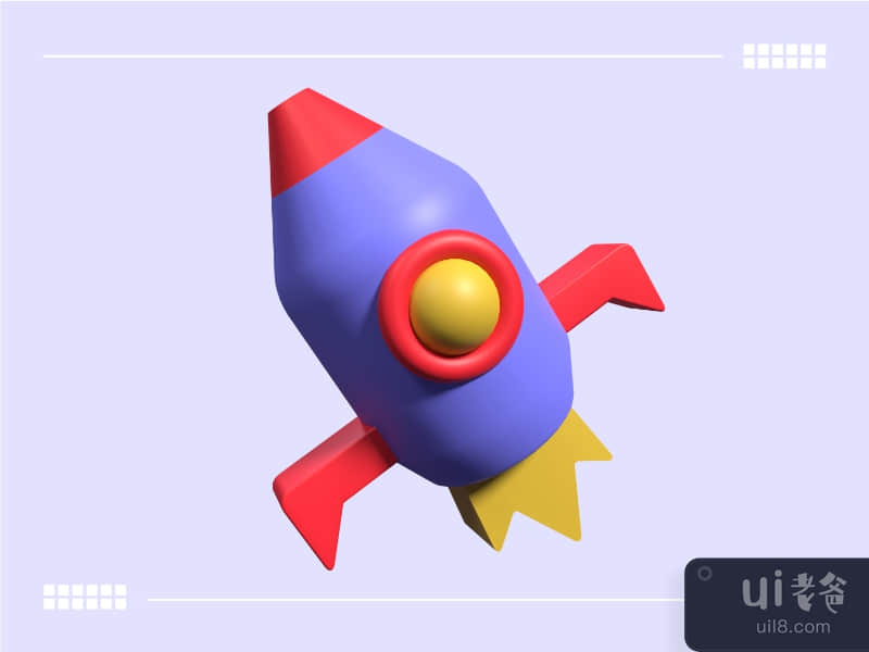 3D Rocket Illustration