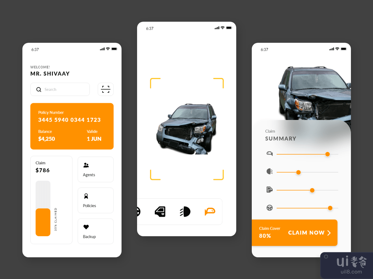Car policy - iOS App UI Kit 2