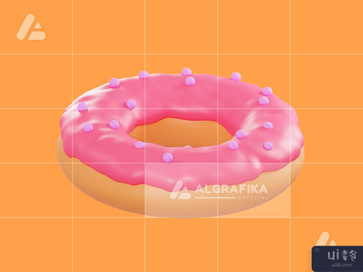 3d illustration sweet donut object
