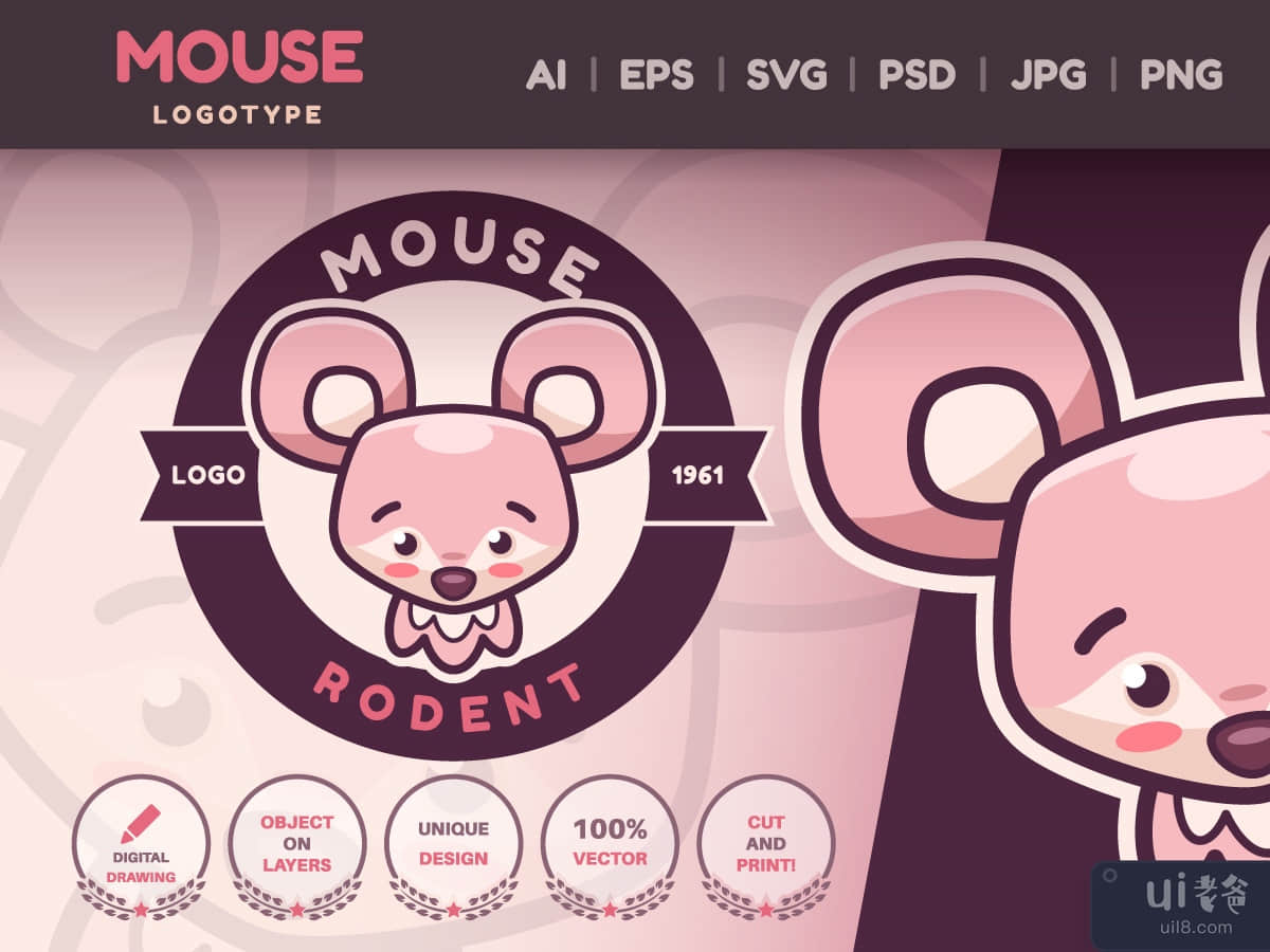 Cartoon Character Animal Mouse - Logotype