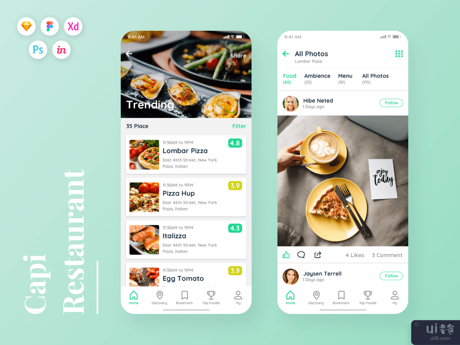 Capi Restaurant iOS UI Kit