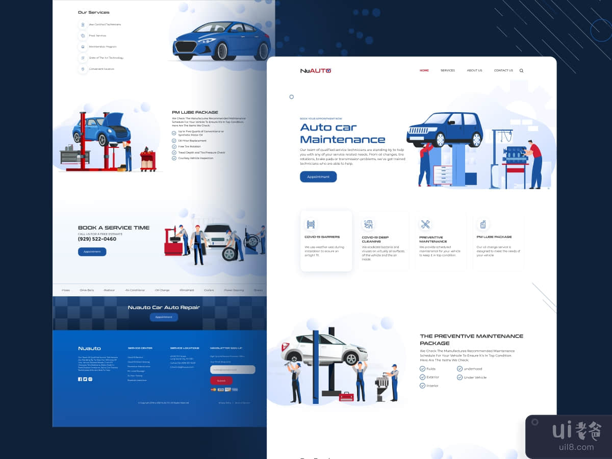 Car Maintenance website redesign | website ui ux | Landing page